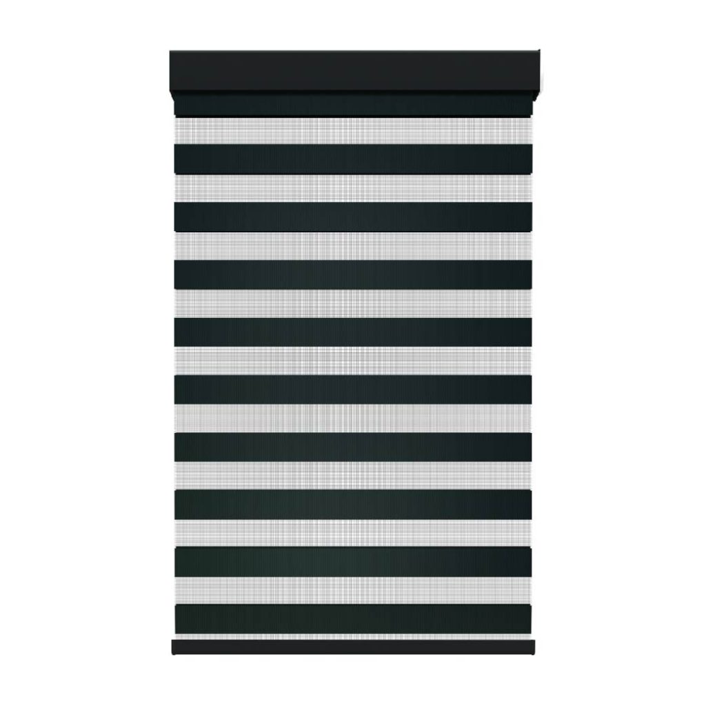 Toile alternée noire avec cantonière carrée sans cordon