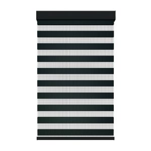 Toile alternée noire avec cantonière carrée sans cordon