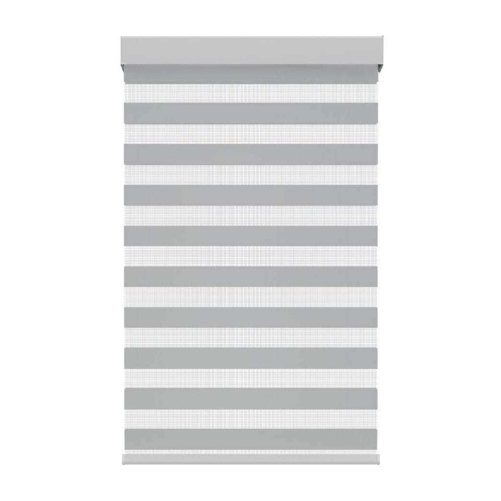 Toile alternée grise avec cantonière carrée sans cordon