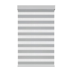 Toile alternée grise avec cantonière carrée sans cordon