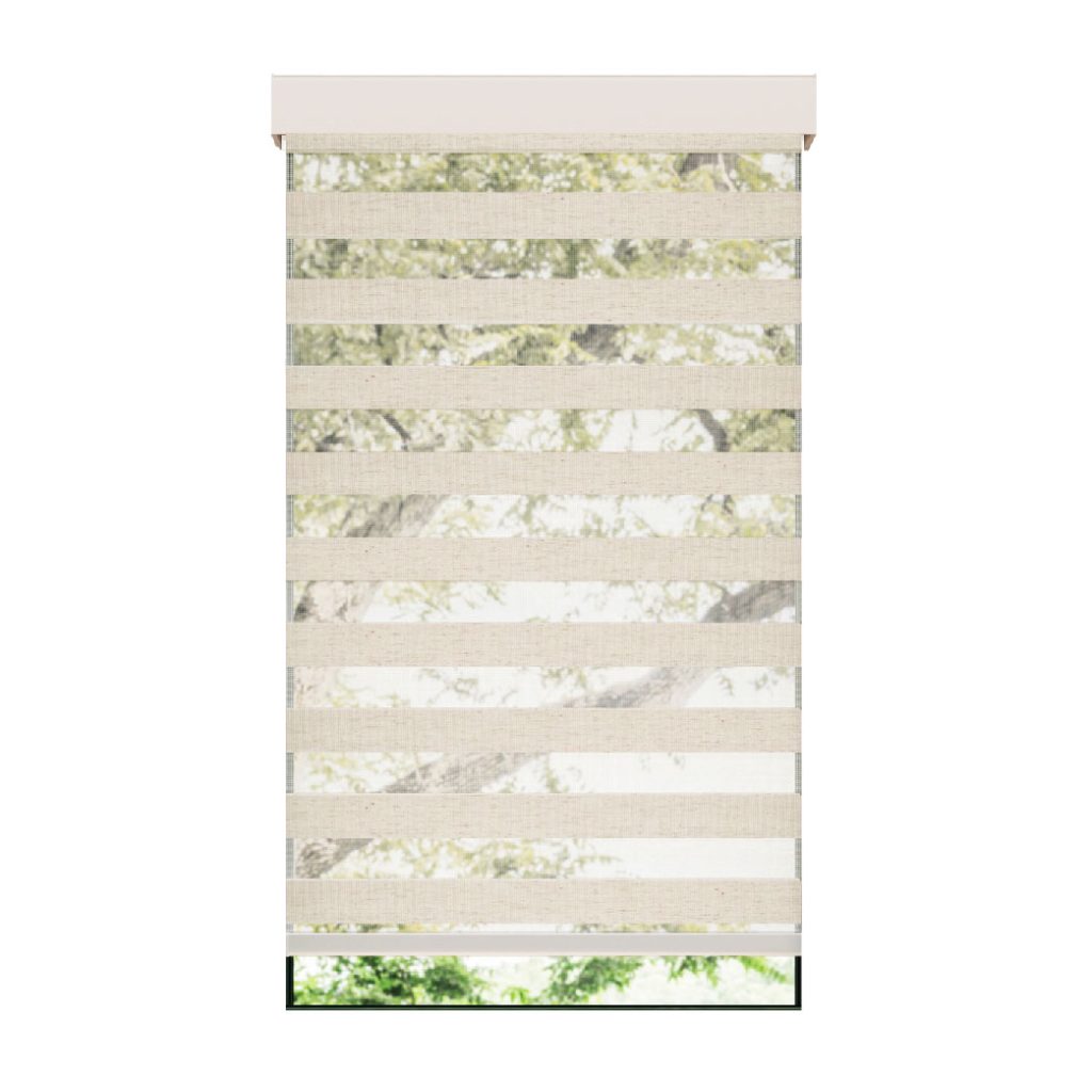 Toie alternée beige avec cantonnière carrée sans cordon