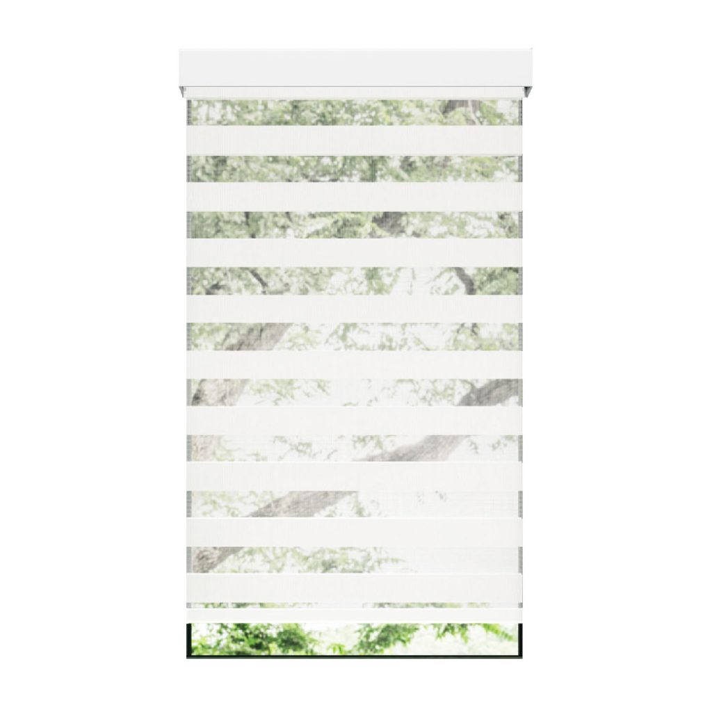 Toile alternée beige avec cantonnière carrée sans cordon