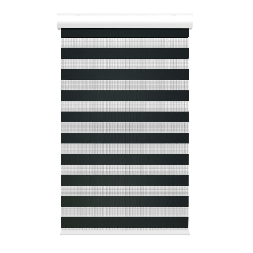 Toile alternée noire avec cantonière sans cordon