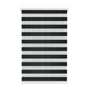 Toile alternée noire avec cantonière sans cordon