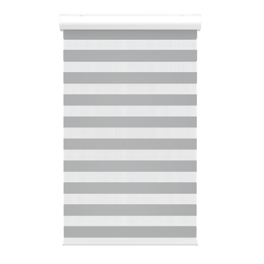 Toile alternée grise avec cantonière sans cordon