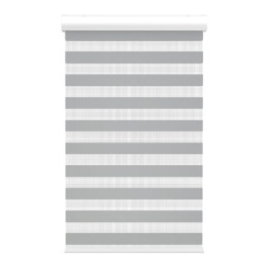 Toile alternée grise avec cantonière sans cordon