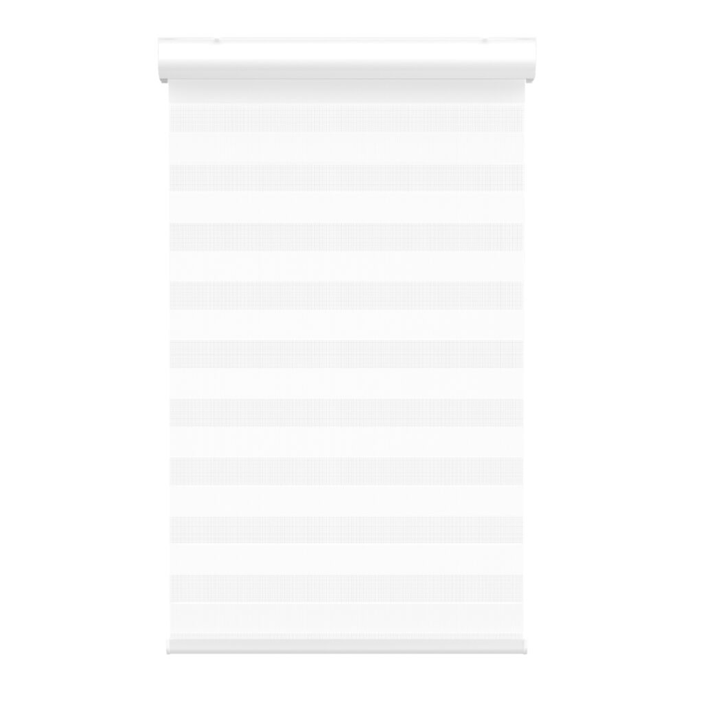 Toile alternée blanche avec cantonière sans cordon