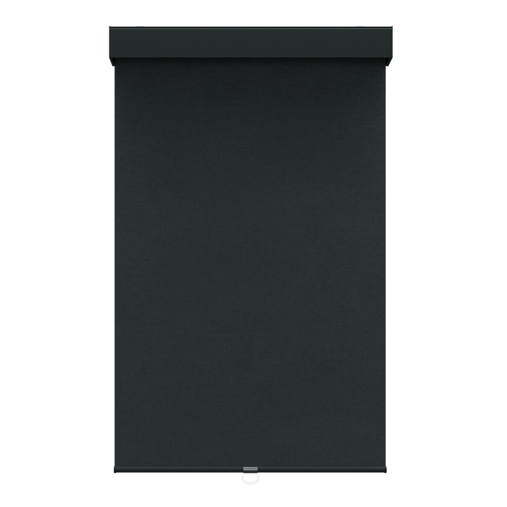 Toile opaque noire avec cantonière carrée sans cordon