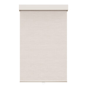 Toile opaque beige effet lin avec cantonière carrée sans cordon