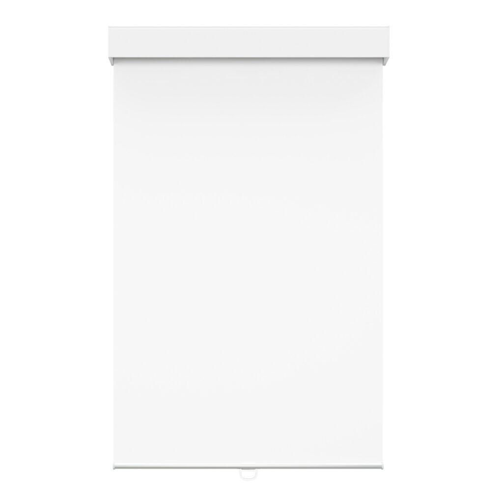 Toile opaque blanche avec cantonière carrée sans cordon