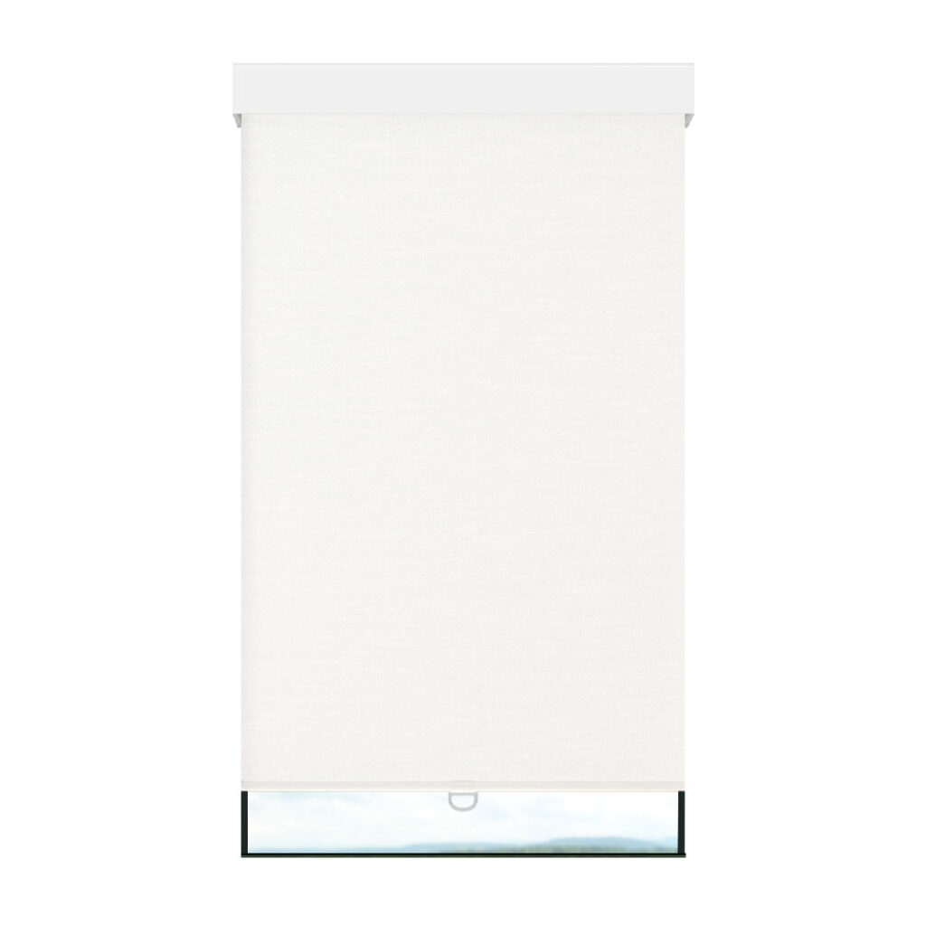 Toile opaque blanche avec cantonnière carrée sans cordon