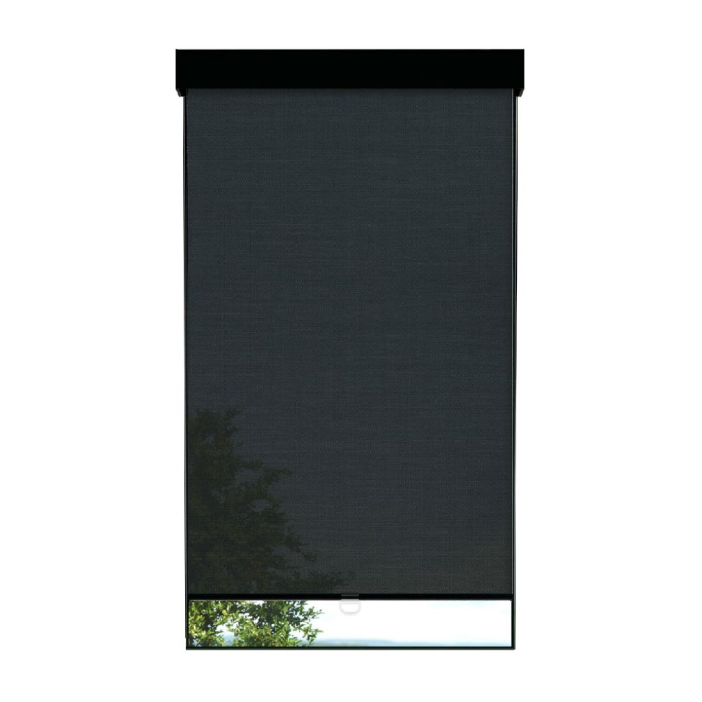 Toile solaire 3% noire avec cantonnière carrée sans cordon