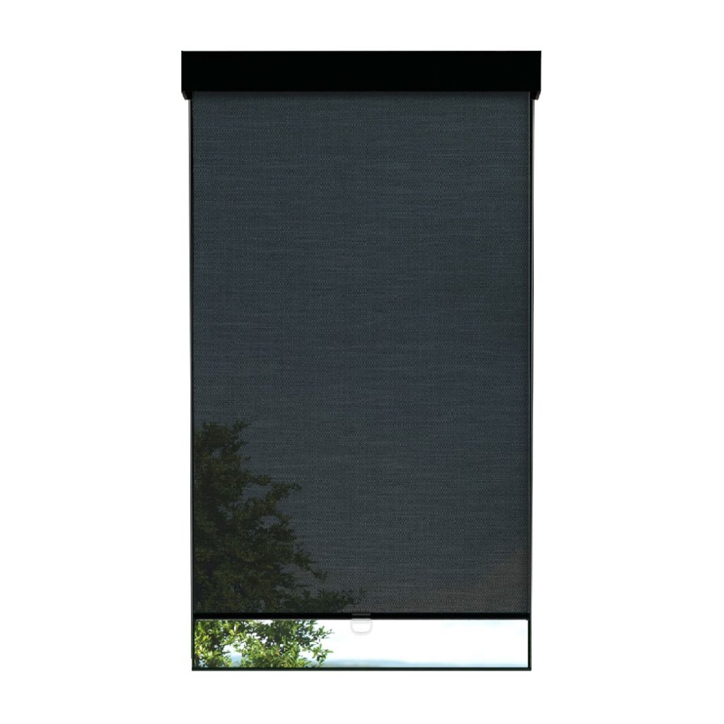 Toile solaire 5% noire avec cantonnière carrée sans cordon